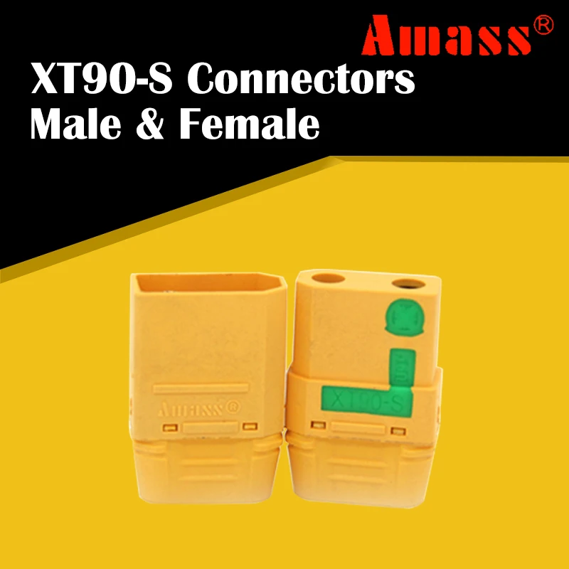 

HOT Amass 2PCS XT90-S Anti Spark Connectors Male Female Plug XT90S Cover Sheath Sparkproof For RC Lipo Battery Parts DIY