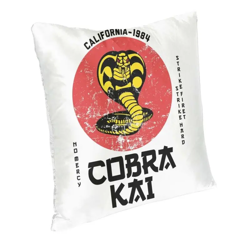 Luxury Retro Cobra Kai Cushion Covers 45x45cm The Karate Kid Pillow Case for Car Square Pillowcase Bedroom Sofa Decoration