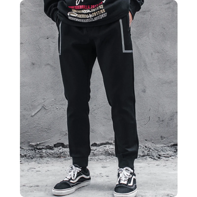 High street pants harlan hip-hop who pants men's foot trousers wide elastic beam harlan female sports pants