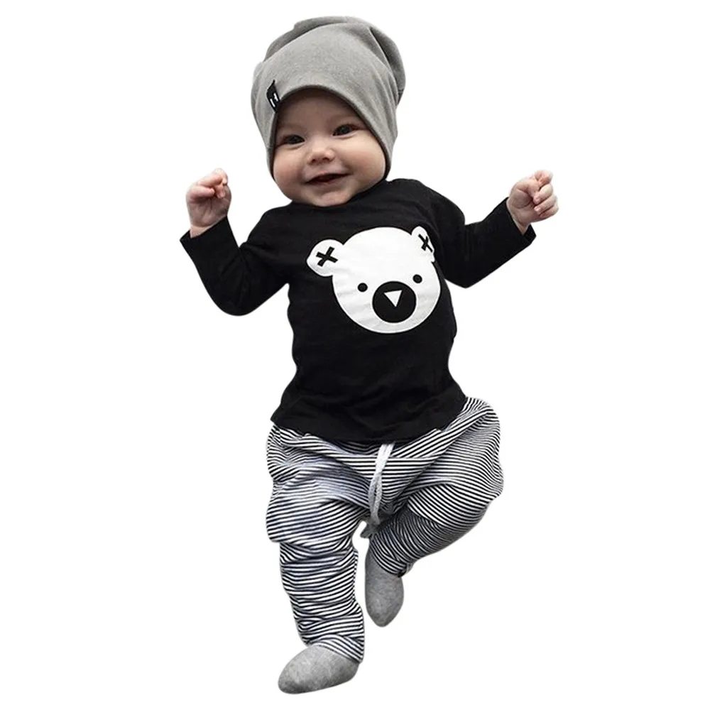 Newborn Baby Girls Boys Clothes Autumn Baby Sets Cartoon Koala T-Shirt + Striped Pants Outfits Infant Clothing 6 12 18 24 Months