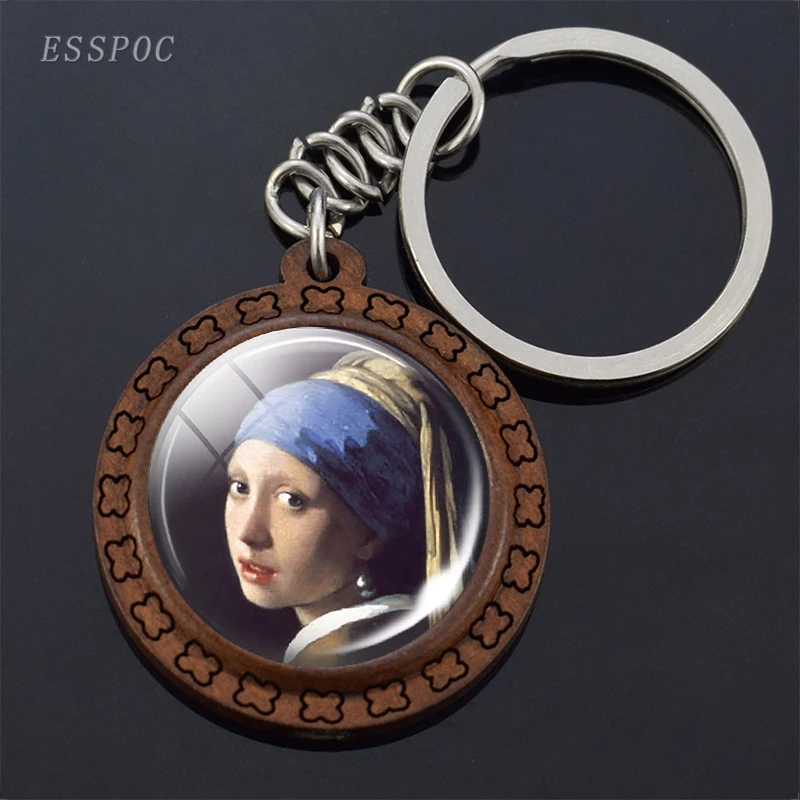 The Last Supper Keychain Mona Lisa Key Chain Girl with a Pearl Earring keyring Virgin Mary keyfob Famous Painting Art jewelry