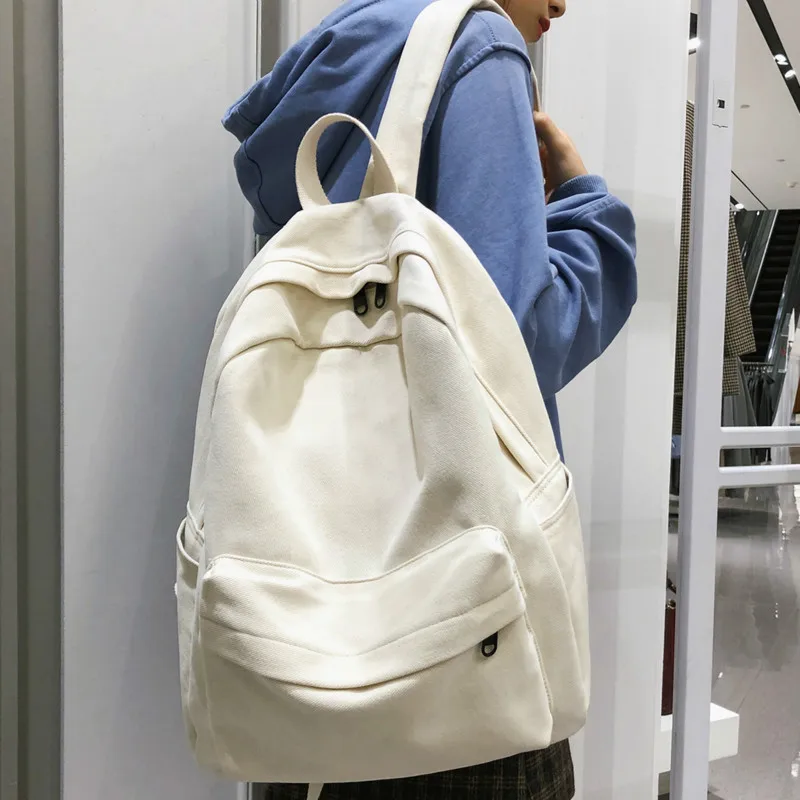 Student Women Backpack Female Kawaii Vintage School Bags for Teenage Girls Cute White Backpacks Fashion Ladies Luxury Book Bag