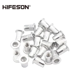 20 pcs/lot Aluminum Alloy Rivets Nuts Insert Flat Head Threaded Nut sert Cap for Riveter Riveting Nut Gun Tools