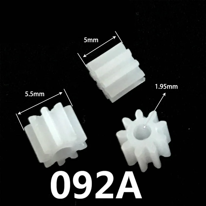 9 Teeth 0.5M Small Pinion OD=5.5mm Hole=1.95mm Plastic Gear Motor Fitting 9T 2mm Tight Gearwheel 100pcs/lot