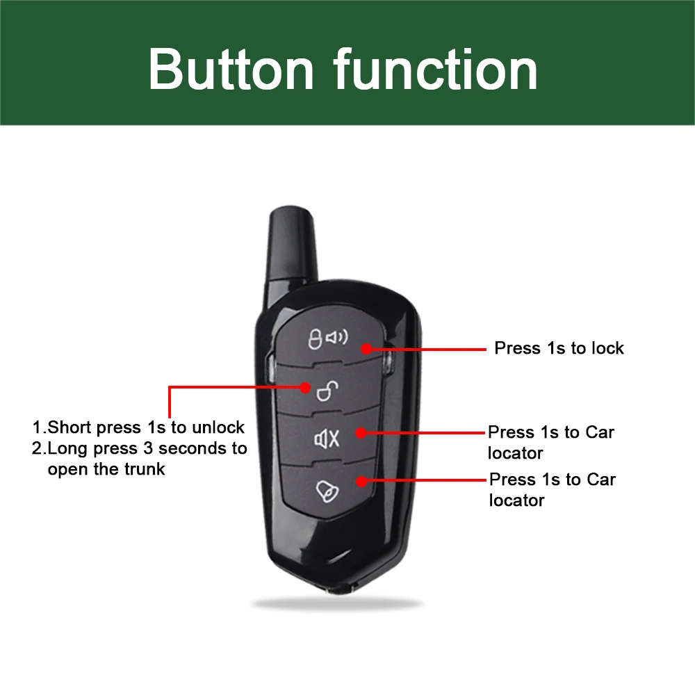 Universal Car alarm system remote control Car Central Locking Keyless system with Trunk Release Button for Peugeot 307 Toyota VW