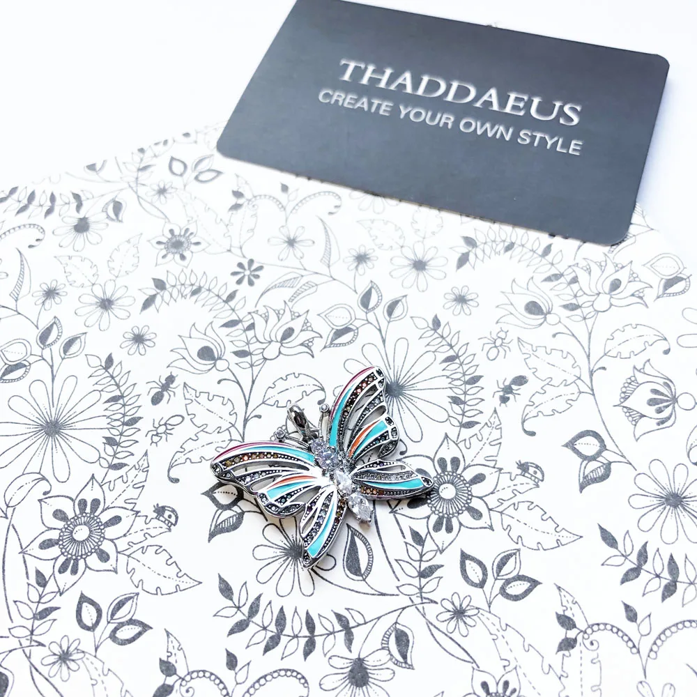 Anhänger Tropical Schmetterling Sommer Schmuck Böhmen 925 Sterling Silber Dschungel Zubehör Geschenk Für Frauen – Detail 5
