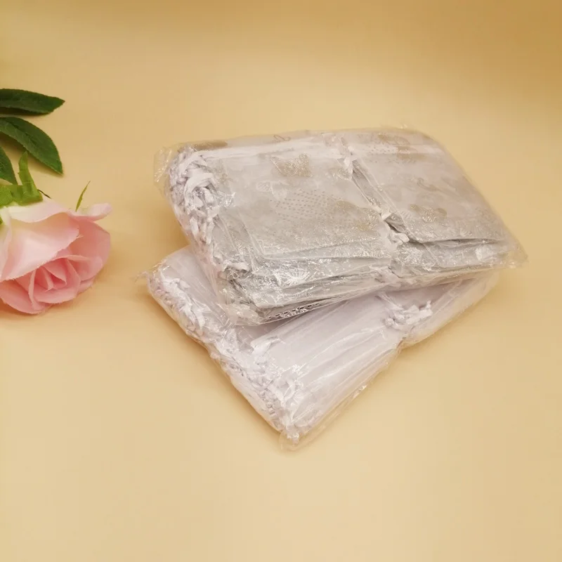 1000Pcs White Organza Bags Butterfly Drawstring Sachet Bag Mini Storage Bags for Women Wedding Gift Box Packaging Bag Display