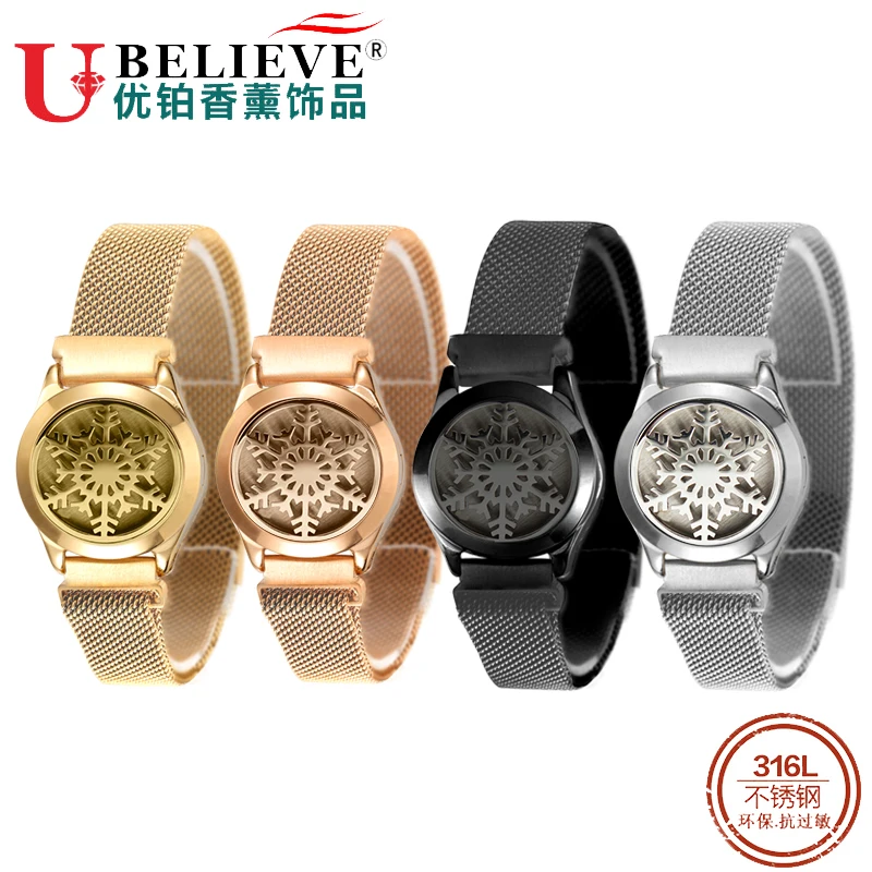 Ubelieve 316L Stainless Steel Mesh Watch Belt Bracelets For Women Men Charm Bead Bracelet & Bangle Mesh Bracelets