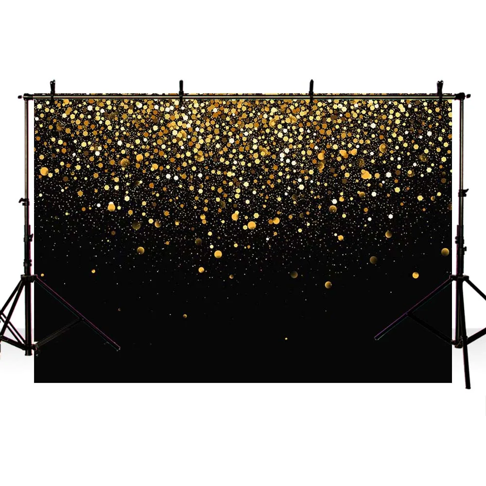 Avezano خلفية من الذهب الأسود للتصوير الفوتوغرافي بريق البولكا نقطة خوخه عيد ميلاد الطفل دش الزفاف خلفية ديكور استوديو الصور
