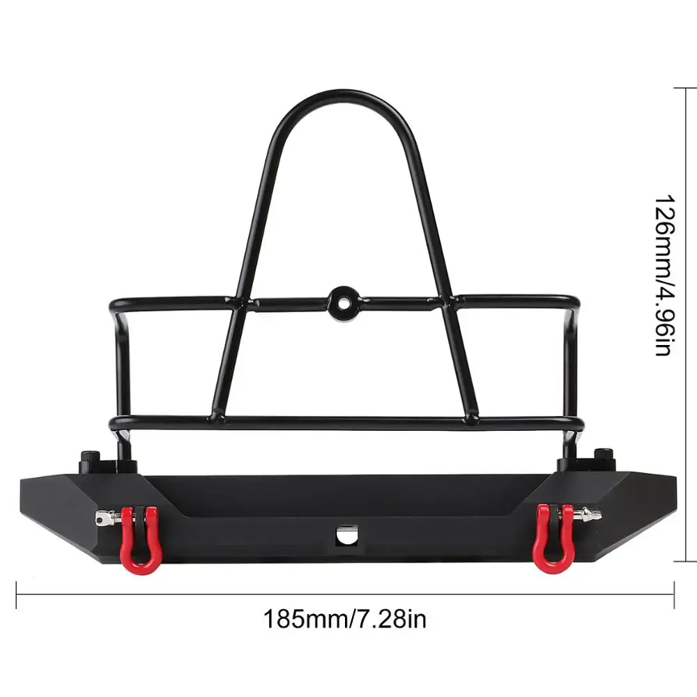 INJORA Metal Front Rear Bumper with Tow Hook for 1/10 RC Crawler Axial SCX10 90046 SCX10 III AXI03007 Upgrade Parts