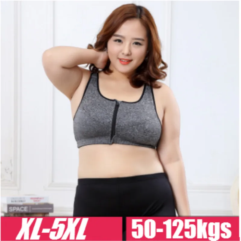 

3XL Sports Bras Plus Size Yoga Bra Front Zipper Sport Top Women Fitness Push up Gym Running Shirt Shockproof Athletic Vest