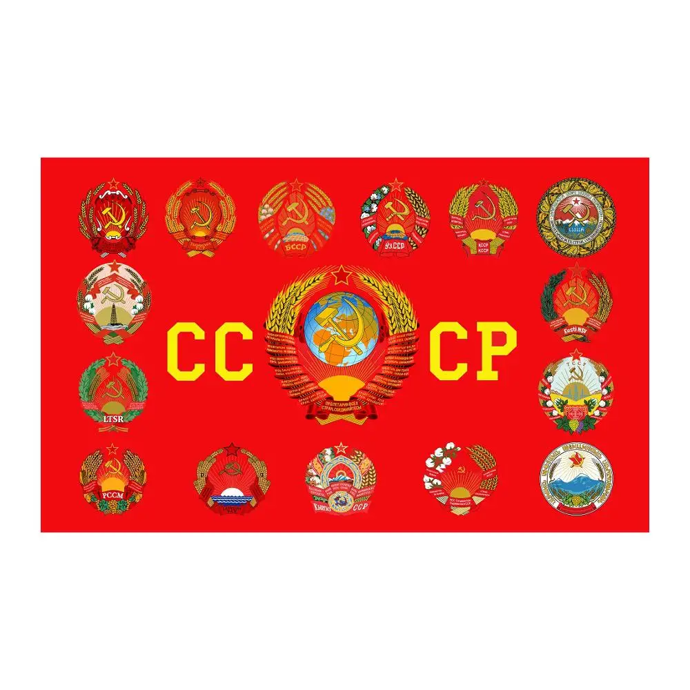 Yehoy 90x150cm USSR CCCP Coats of arms of Union Soviet Victory Day Flag