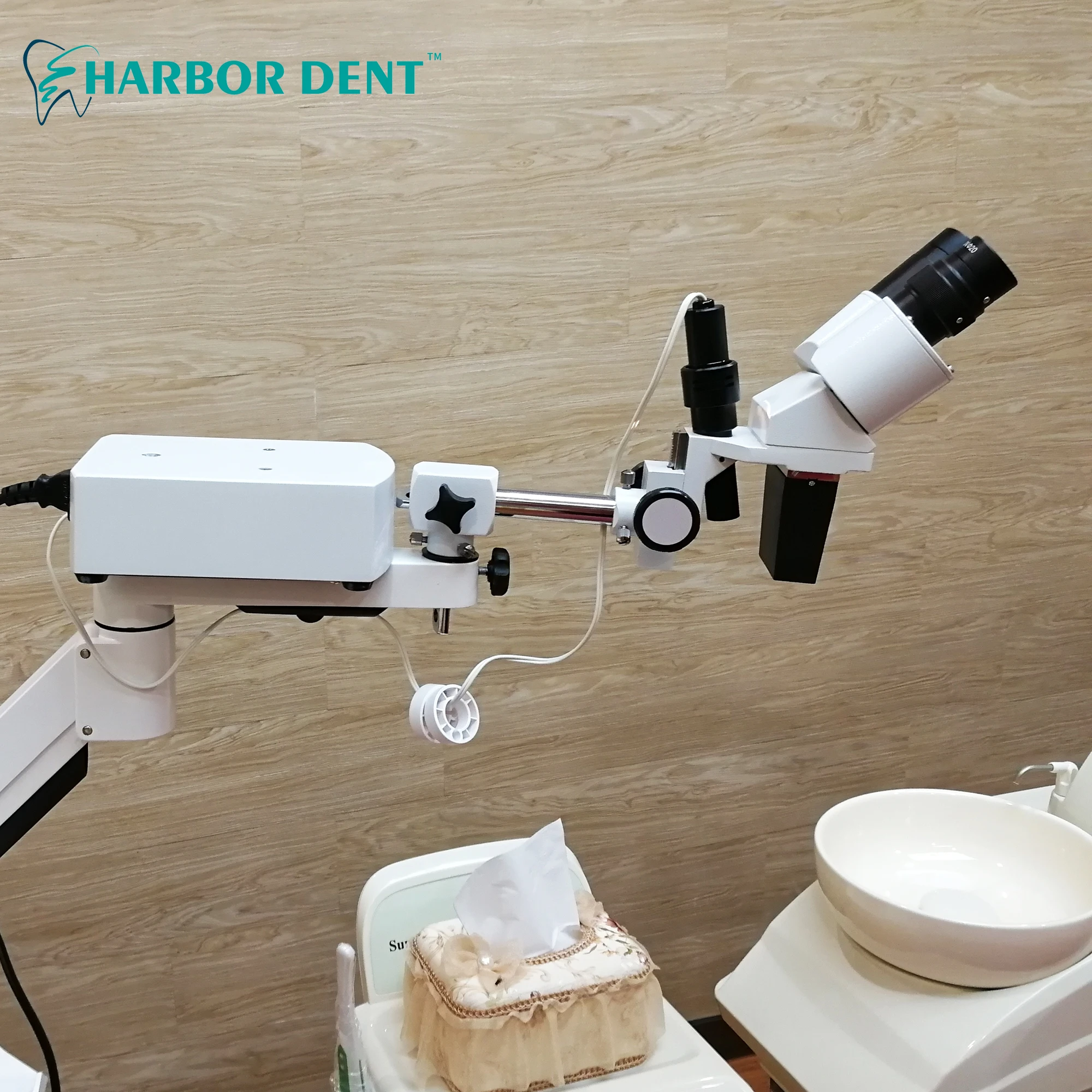 5X/10.5X/15X/20X Magnification Long Arm Dental Microscope With LED Light Optionally Root Canal Microscope Clip On The Table