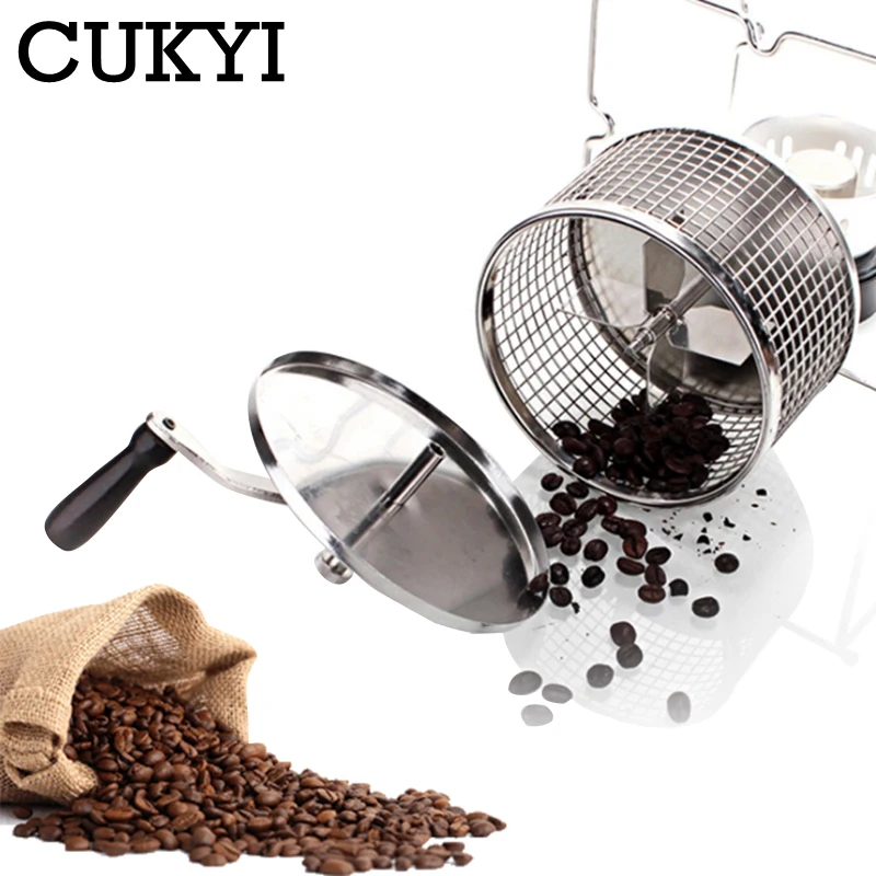 

CUKYI Stainless Steel Handuse Coffee bean roaster Espresso coffee bean Roaster with a burner machine Easy operating