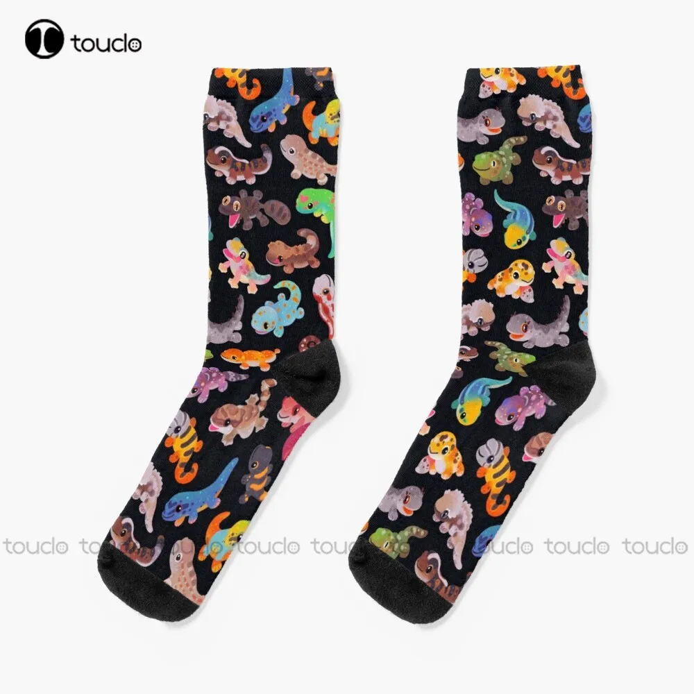 Gecko Lizard Reptile Animal Kawaii Cute Socks Running Socks Womens Christmas New Year Thanksgiving Day Gift Custom Funny Sock