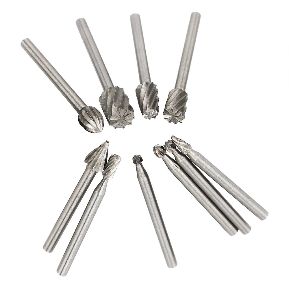 DIYWORK High Speed Steel Hand Tools Set 1/8" Shank Woodworking Carving Tool Drill Bit 10pc/Set