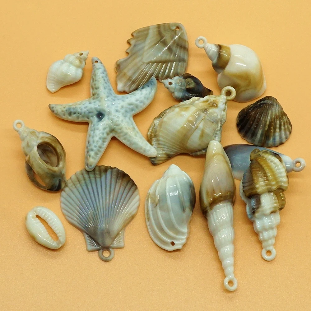 20PCS/lot Acrylic Conch shell charms beads for making Jewelry gifts necklace women 2019 bracelet keychain handmade craft supply