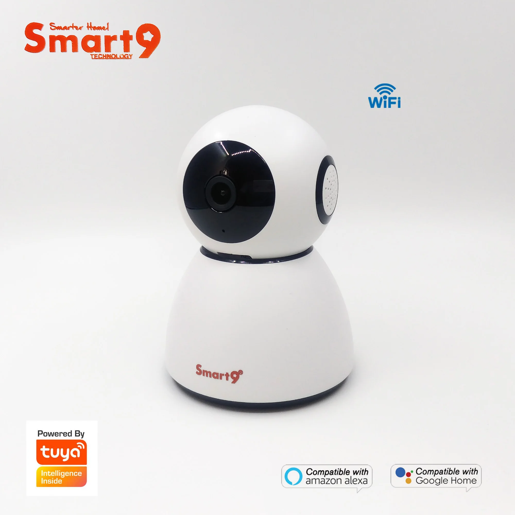 

Smart9 Indoor HD 1080P WiFi Camera IR Night Vision Two-Way Audio Working with Alexa and Google Home Powered by TuYa