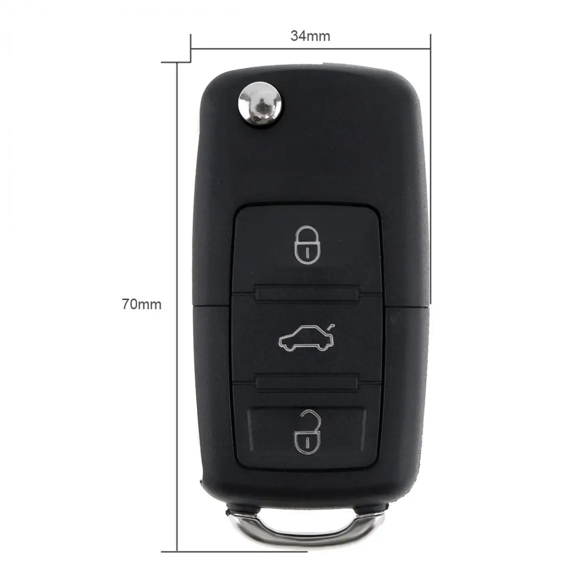 Black 3 Buttons Smart Car Remote Replacement Key Case No Chip with Uncut Car Flip Key for Volkswagen B5 Automobile Vehicle