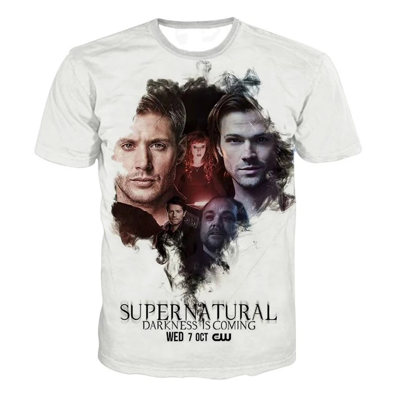 TV Series T-shirt Supernatural 3D Print Streetwear Men Women Casual Fashion O-Neck Short Sleeve T Shirt Male Tees Tops Clothing