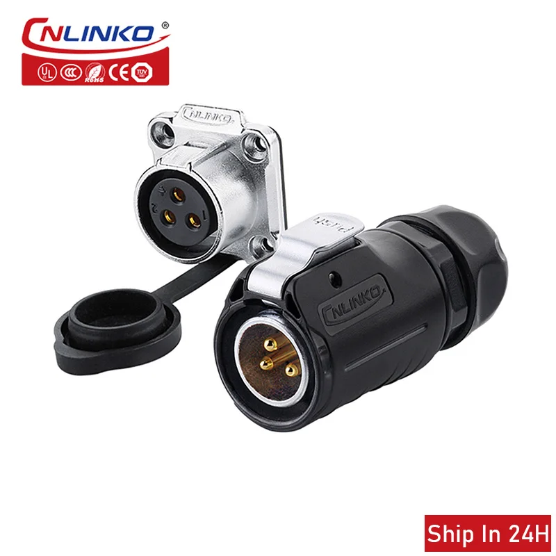 Cnlinko LP20 2 3 4pin Industrial IP67 Waterproof Plug Socket Power Cable Connector for Aviation Solar LED Display Adapter