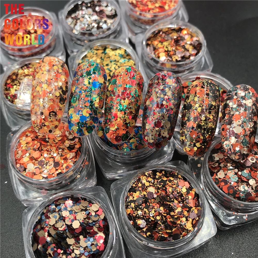 TCT-601 Autumn Color Fall Nails Glitter Nail Art Decoration Маникюр 매니큐어 Tumbler Crafts Manicure Festival Accessories Supplier