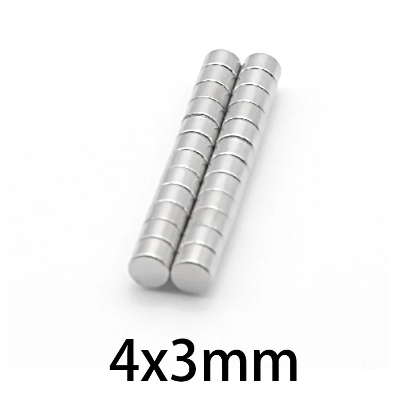 50-500pcs 4*3mm micro Small Round crafts Magnets N35 Neodymium magnetic circular rare earth Magnet NdFe round 4x3mm