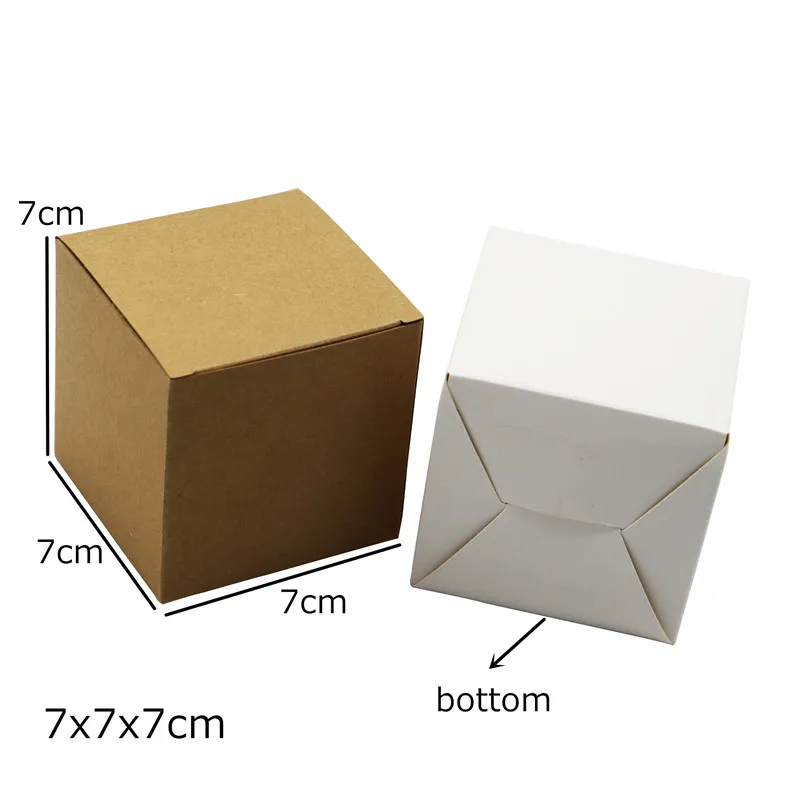 24Pcs/Lot Kraft Paper Square Candy Boxes Wedding Party Gift Favor White Box Paper Cardboard Storage Carton