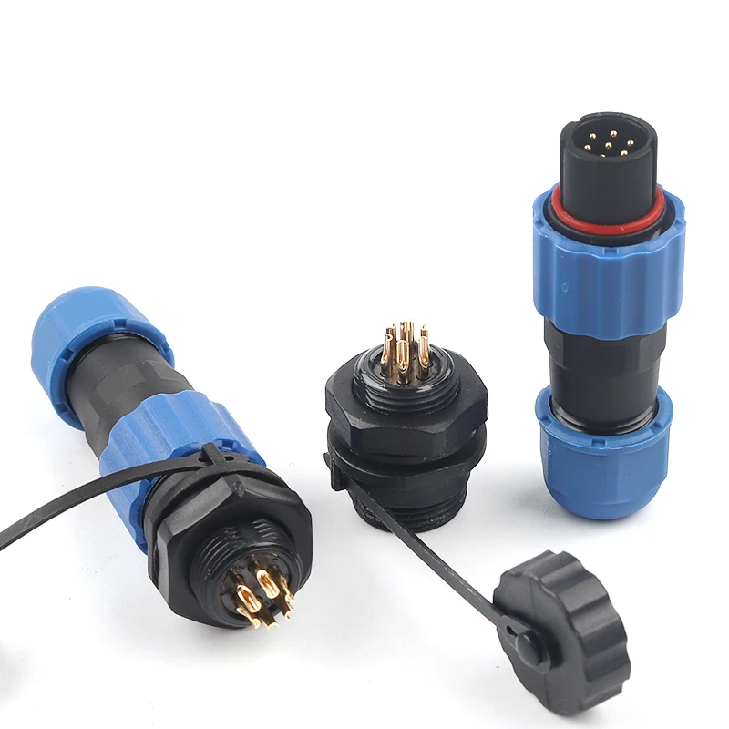 IP68 SP13 Aviation Plug Waterproof Connector Male plug &Female Socket 1/2/3/4/5/6/7/9 Pin Panel Mounted Wire Cable Connector