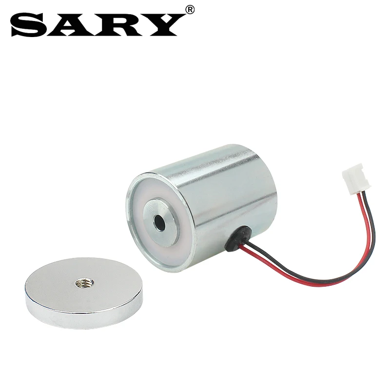 DC12V mini solenoid elektromagnet suction7KG Small round electromagnet energized and loses its magnetic force