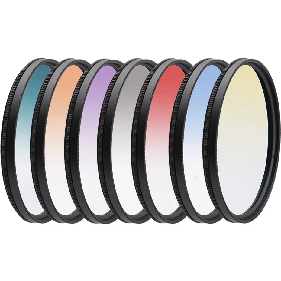 Colorful Filter Color Adjustable Gradient scape 49MM 52MM 55MM 58MM 62MM 67MM 72MM 77MM for Canon Nikon Sony Camera Accessories