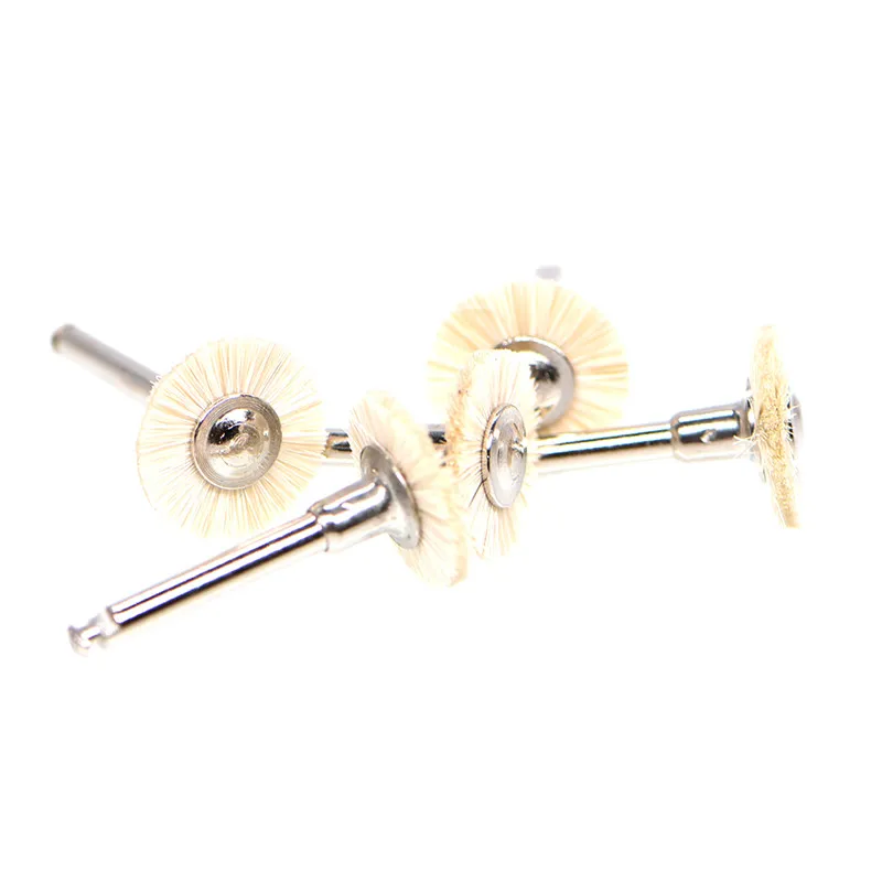 10Pcs/bag Dental Polishing Wheel Wool Cotton Polishing Teeth Polisher Brushes Polishers for Low Speed Contra Angle Handpiece