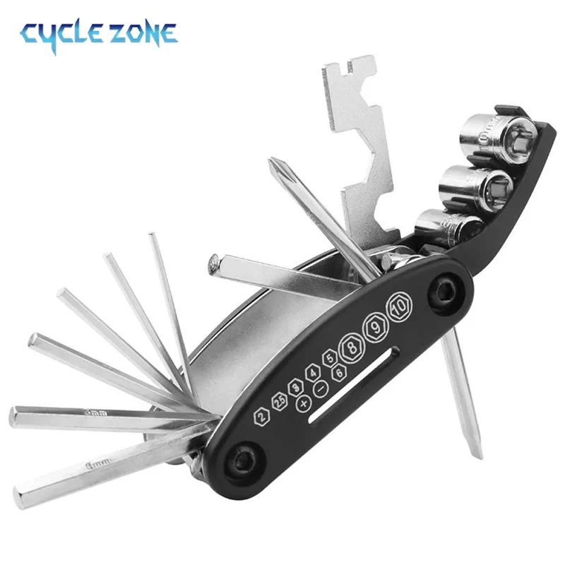 

Bike Repair Tool Kits Household 16 in 1 Multifunctional Bicycle Cycling Mechanic Hexagon Socket Folding Metric Repair Tool Sets