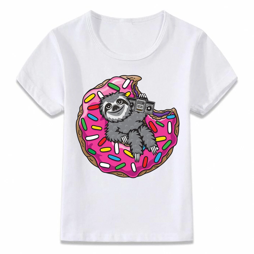 

Kids Clothes T Shirt Donuts Loving Sloth T-shirt Boys and Girls Toddler Tee