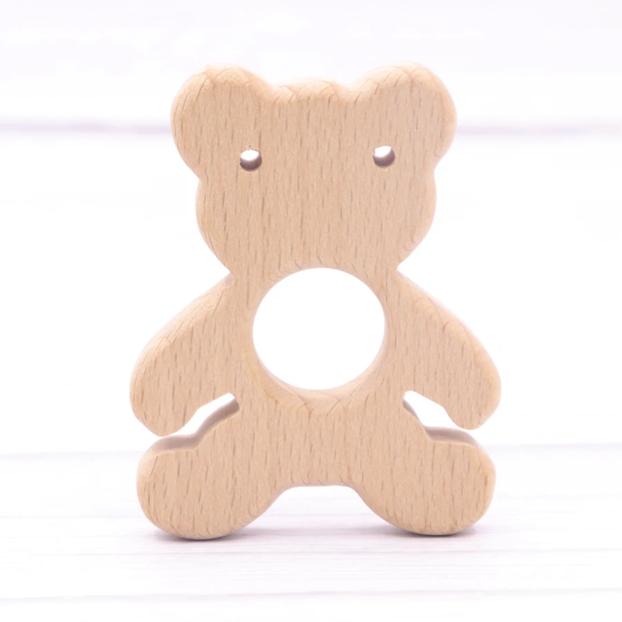 10pcs Baby Teethings Toy Wooden Teether Jewelry Toddler Teething Toy Baby gift customizable Handmade Wooden Animal shape Teether