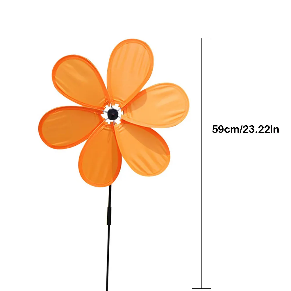 หกใบ Windmill 6สี Wind Spinners Suower สนามหญ้า Pinwheels Windmill Party Pinwheel Spinner สำหรับ Garden Decor