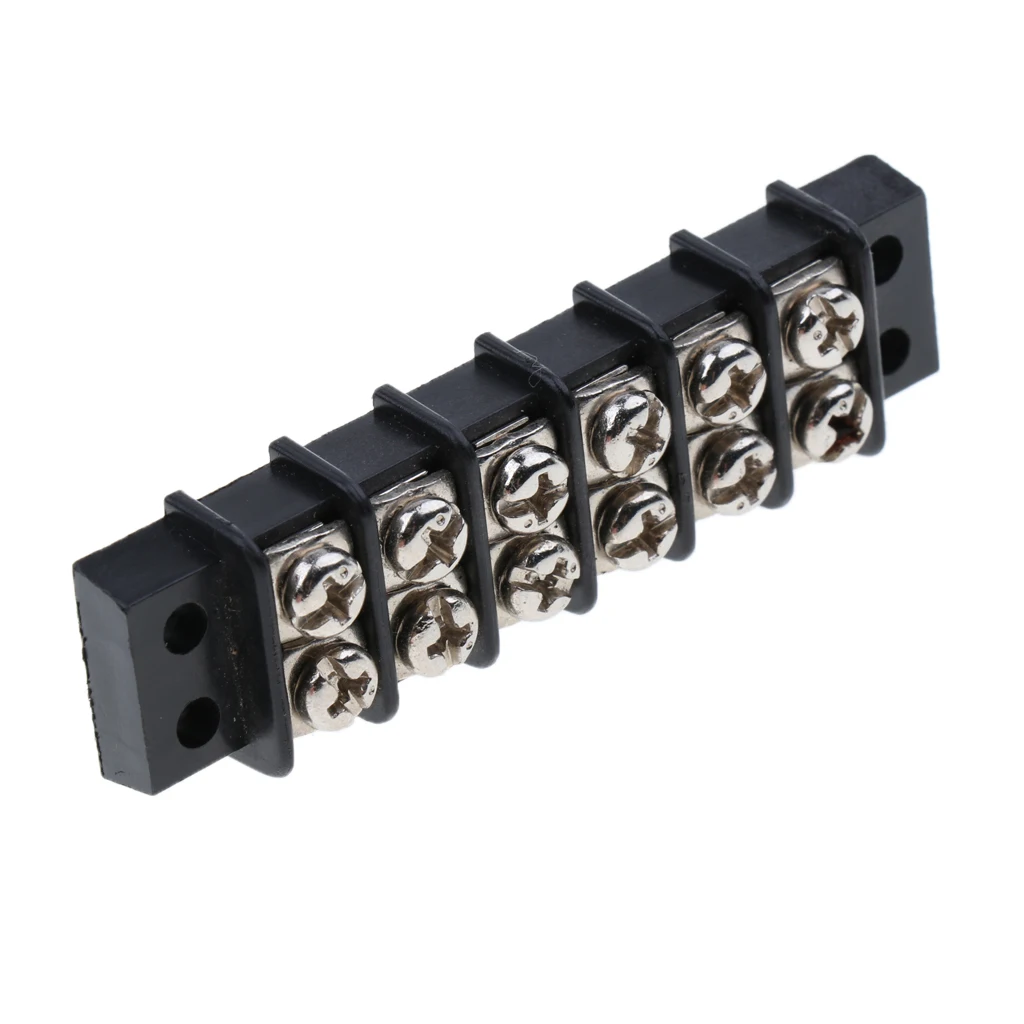 Marine Boat RV 12V 30A 6 Ways Screw Terminal Block Bus Bar Splits 1 In 6 Out