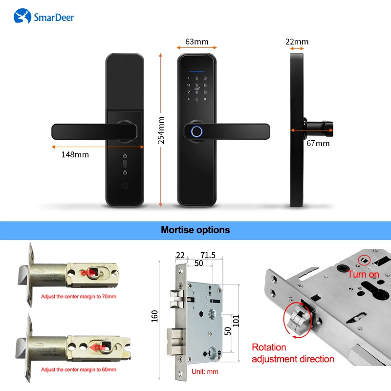 Imagem -06 - Nova Fechadura Eletrônica Wi-fi para Tuya x5 Fechadura Inteligente de Segurança com Impressão Digital Biométrica e Inteligente