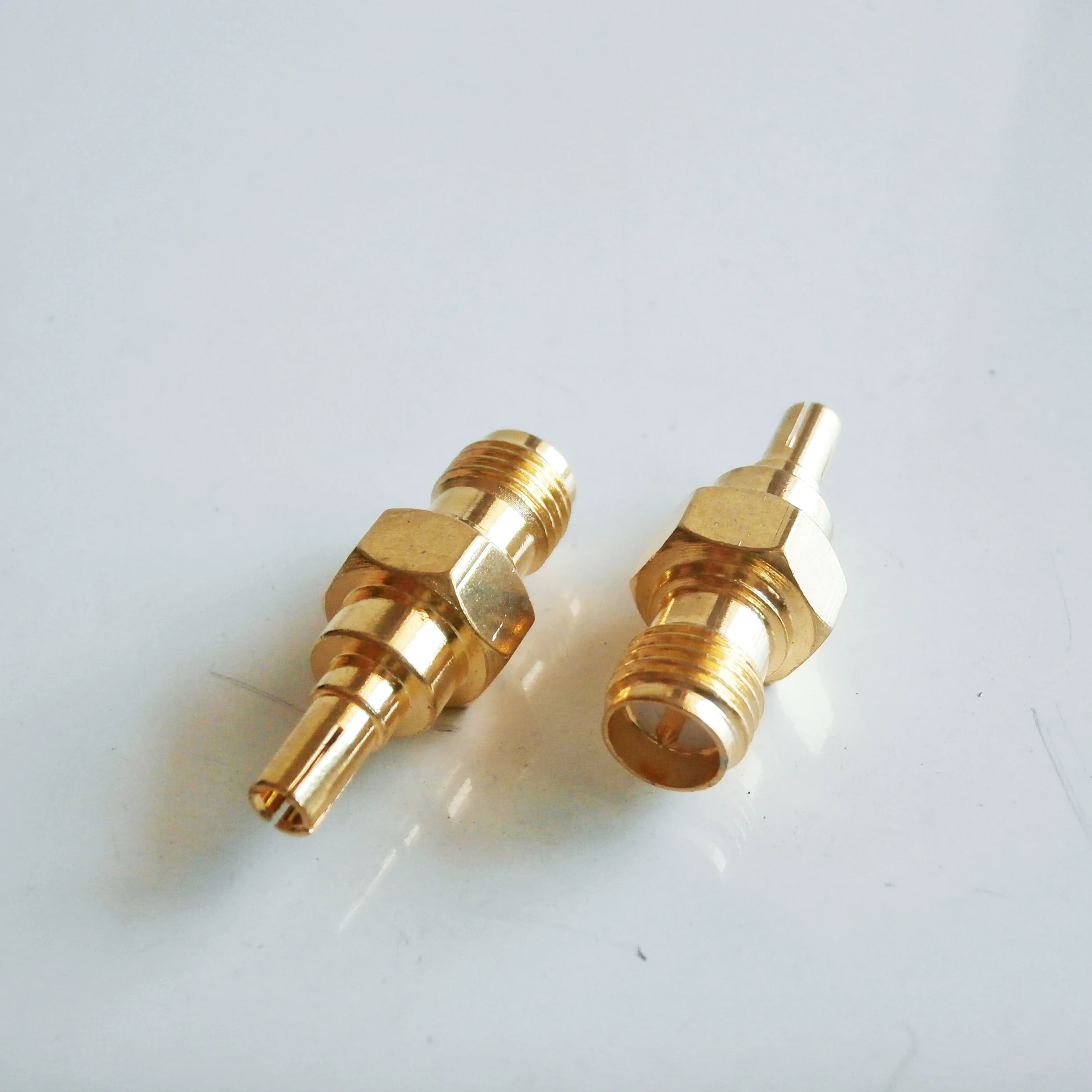1X Pcs RP-SMA RPSMA RP SMA Female To CRC9 Male Plug RPSMA To CRC9 Connector Socket GOLD Brass Straight Coaxial RF Adapters