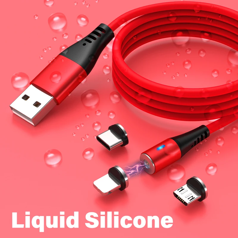 AUFU Liquid Silicone Magnetic Charging Cable USB Type C for Samsung Xiaomi Huawei Micro Magnetic Cable For iPhone 12