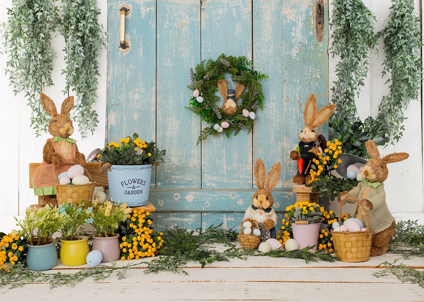 Пасхальные фоны для фотосъемки весенние цветы кролик яйца Новорожденный ребенок Портрет фон Декор реквизит для фотостудии