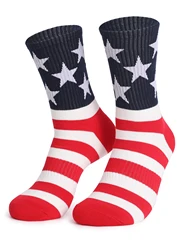 Calcetines de algodón con bandera americana para hombre y mujer, medias de regalo para el día de la independencia, novedad de otoño e invierno, 2021, envío directo