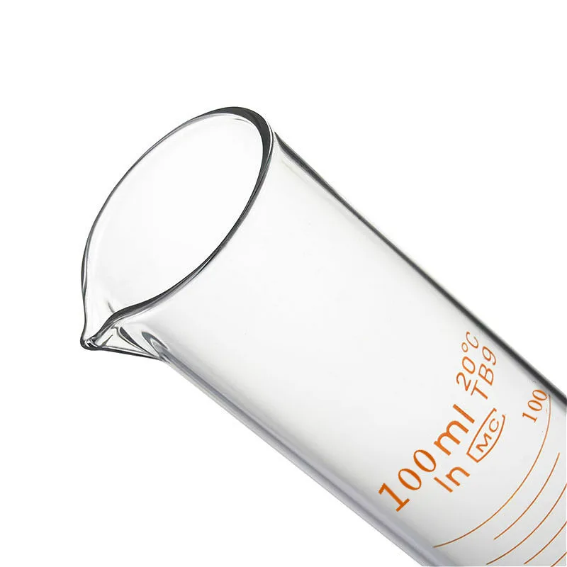 100 Ml Messzylinder Aus Borosilikatglas – Mit Ausgießer, Metrischer Skala – Für Labor & Küche