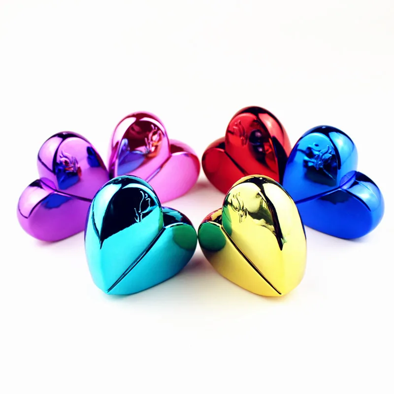 6pcs/lot 25ml Heart Shaped Glass Perfume Bottles with Spray Refillable Empty Perfume Atomizer for Women 6COLORS