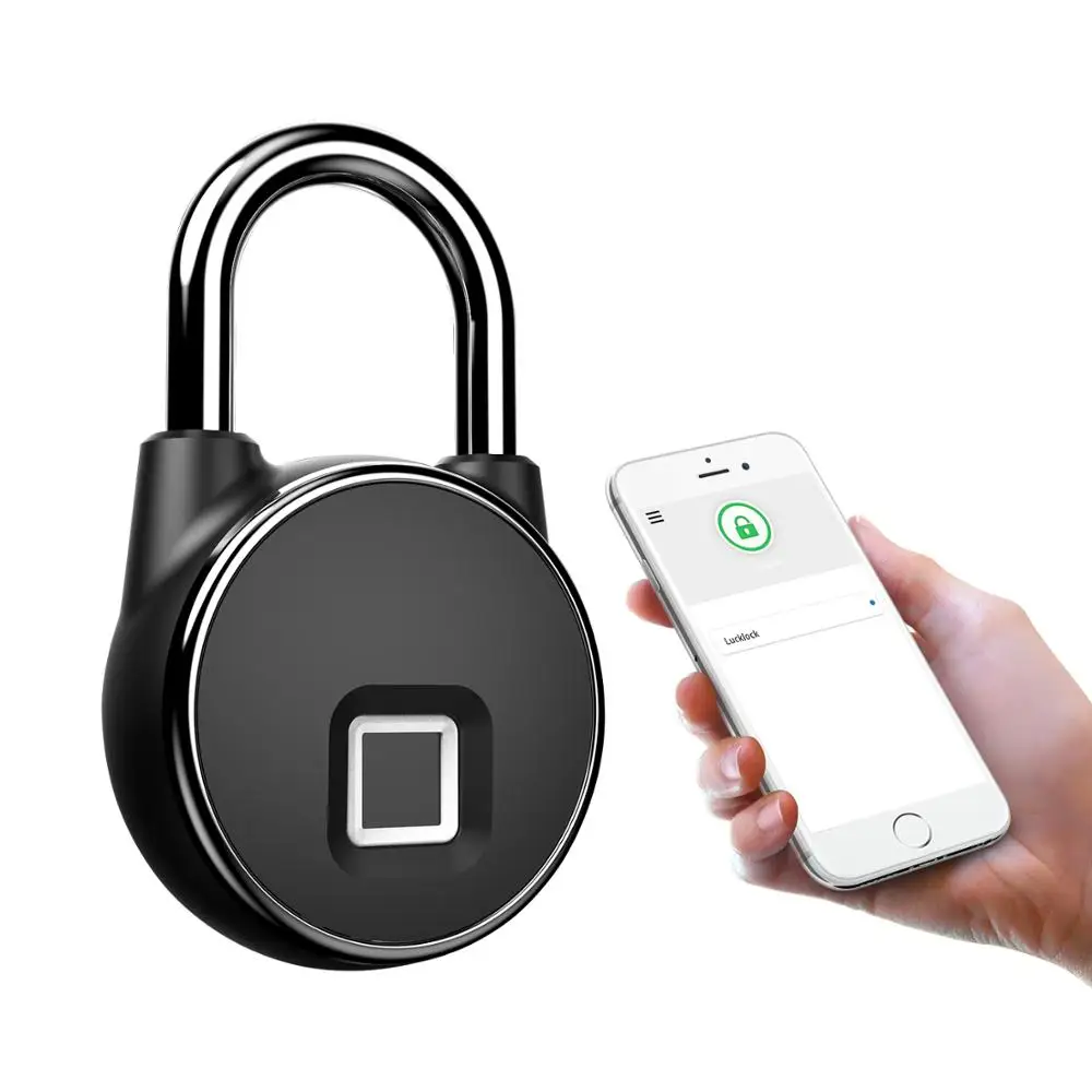 Bluetooth Rechangeable Unlock Smart Keyless Fingerprint Lock Waterproof IP66 Anti-Theft Securit Door Luggage Padlock