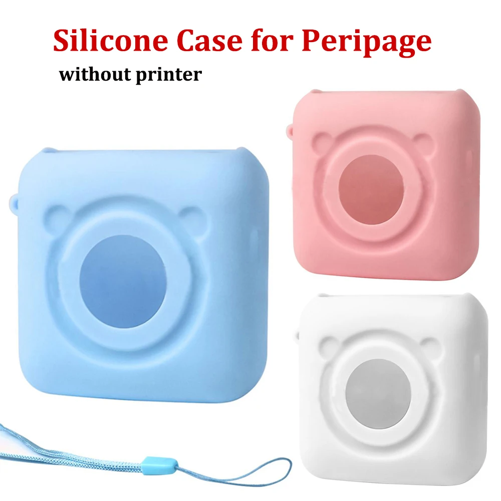 1Pcs Silicone Case/Protective Cover for Peripage A6 203DPI/304DPI label Maker Strap Waterproof Anti Dust Shockproof Anti-Scrat