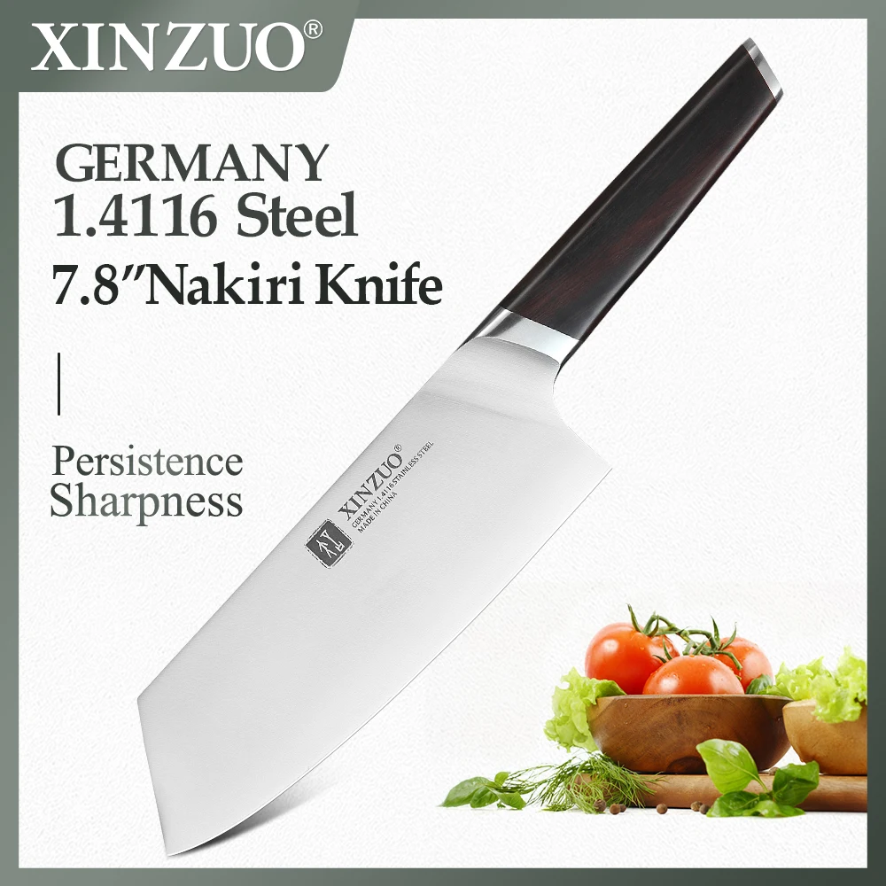 

XINZUO 7.8'' Kitchen Knife Stainless Steel DIN 1.4116 Nakirir Knives High Quality New Vegetable Chopping Meat Knife Ebony Handle