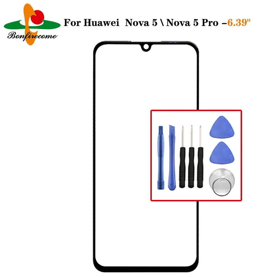 Outer Screen For Huawei Nova 5 \ Nova 5 Pro 5Pro SEA-AL10 SEA-TL10 Front Touch screen Panel LCD Display outer Glass Cover Lens