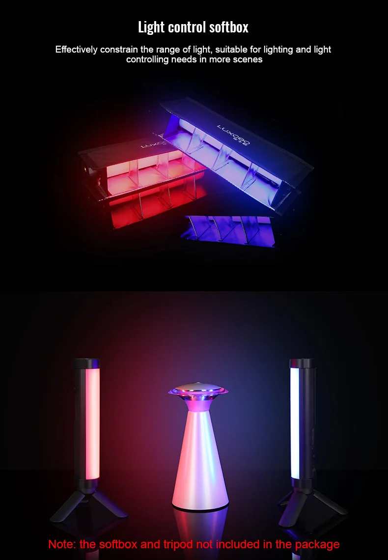 LUXCEO P100 RGB Light Stick Tube Waterproof Handheld LED PavoTube soft Lighting Portable Remote Control photography vs P200 6C