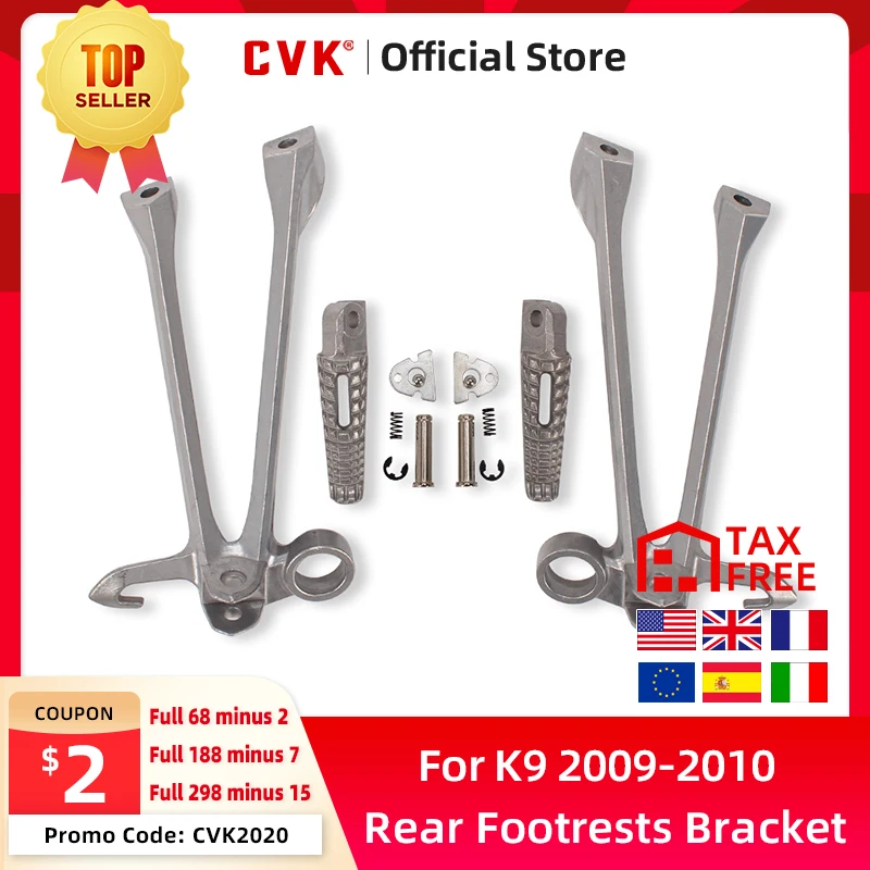 

CVK Motorcycle Aluminium Rear Footrests Bracket Kit Foot Pegs Rests Assembly For Suzuki GSXR1000 2009 2010 GSXR 1000 K9 GSXR